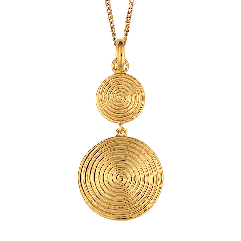 Beginnings Double Spiral Disc Drop Pendant