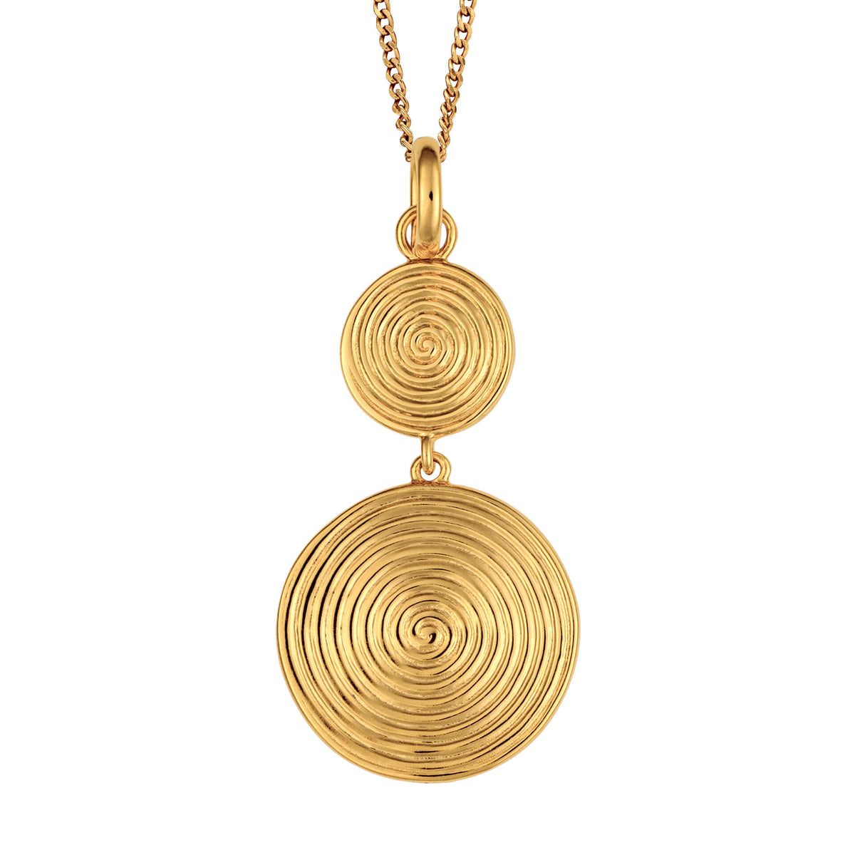 Beginnings Double Spiral Disc Drop Pendant