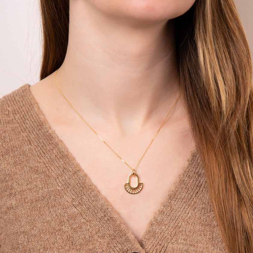 Beginnings Geometric Fan Drop Pendant