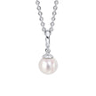 D For Diamond Pearl Drop Pendant with Diamond