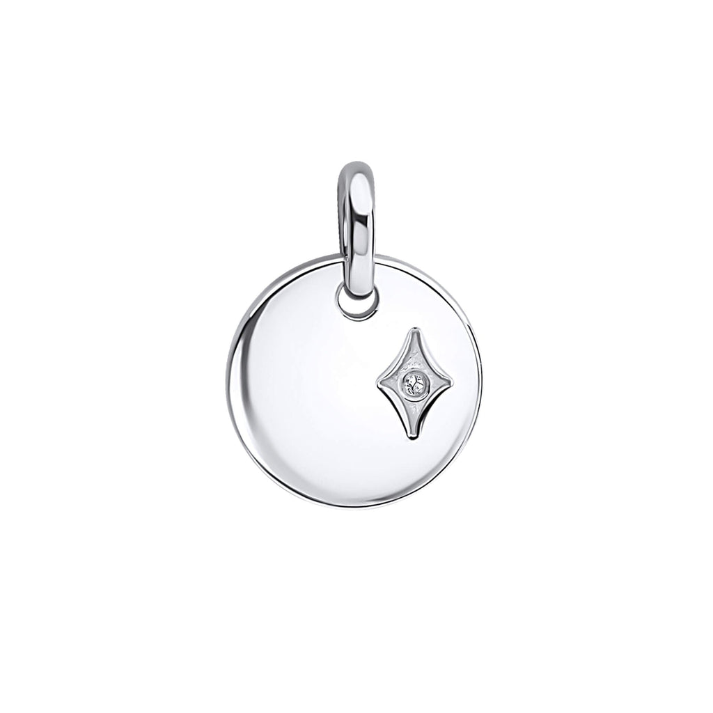D For Diamond Round Pendant with Diamond Star