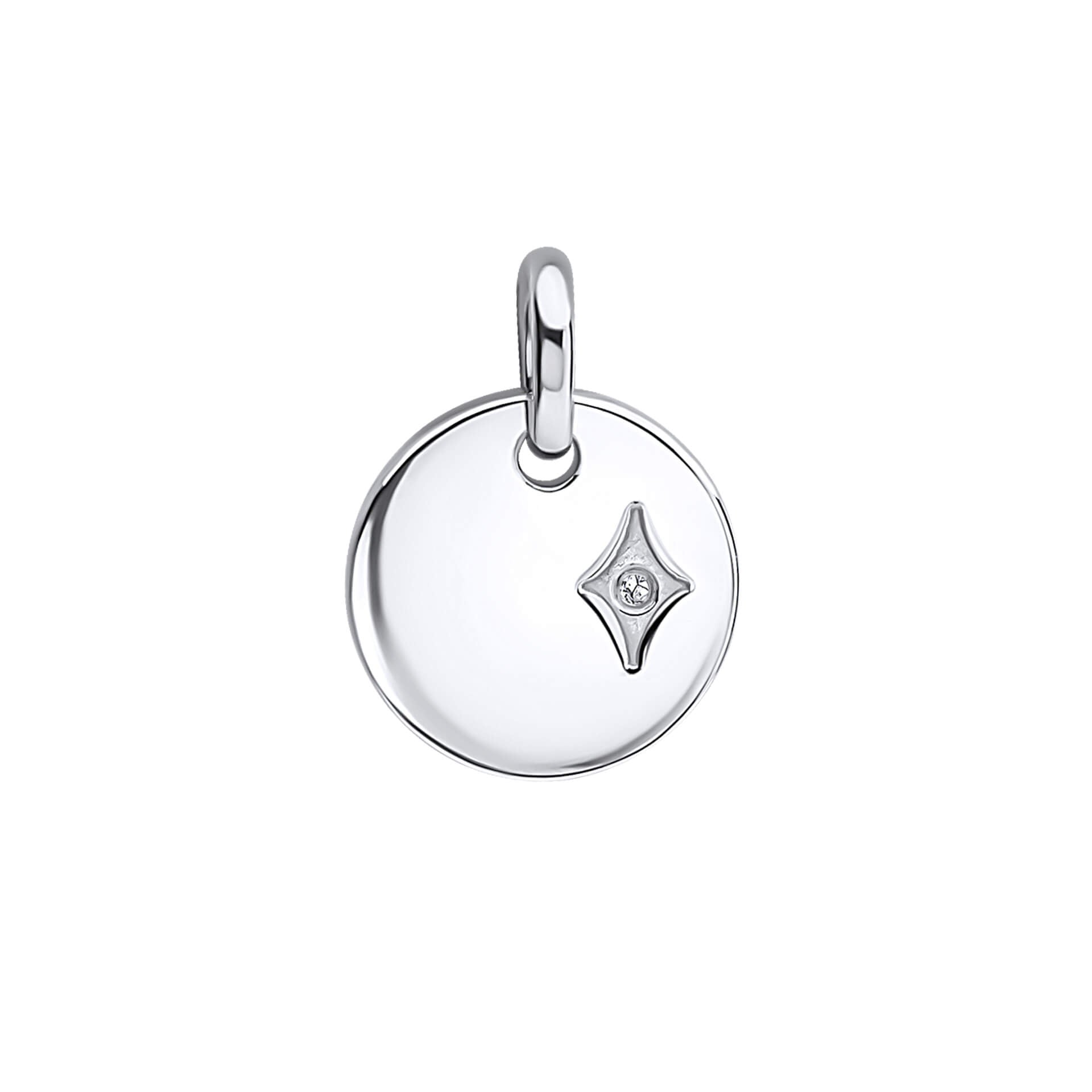D For Diamond Round Pendant with Diamond Star