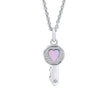 D For Diamond Key Heart Pendant with Diamond