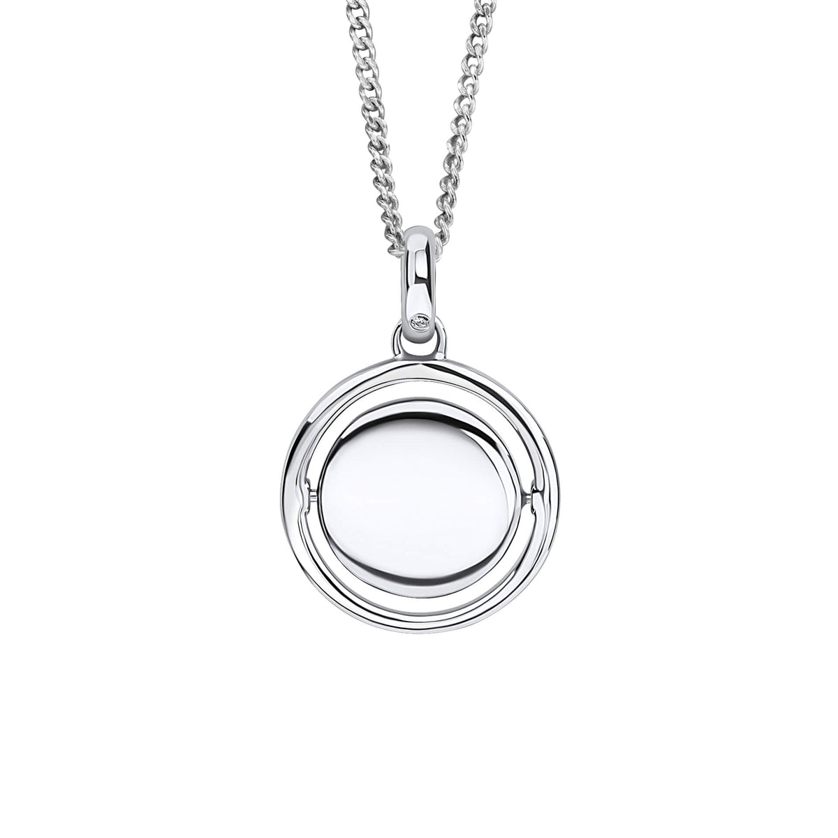 D For Diamond Round Spinner Pendant with Diamond