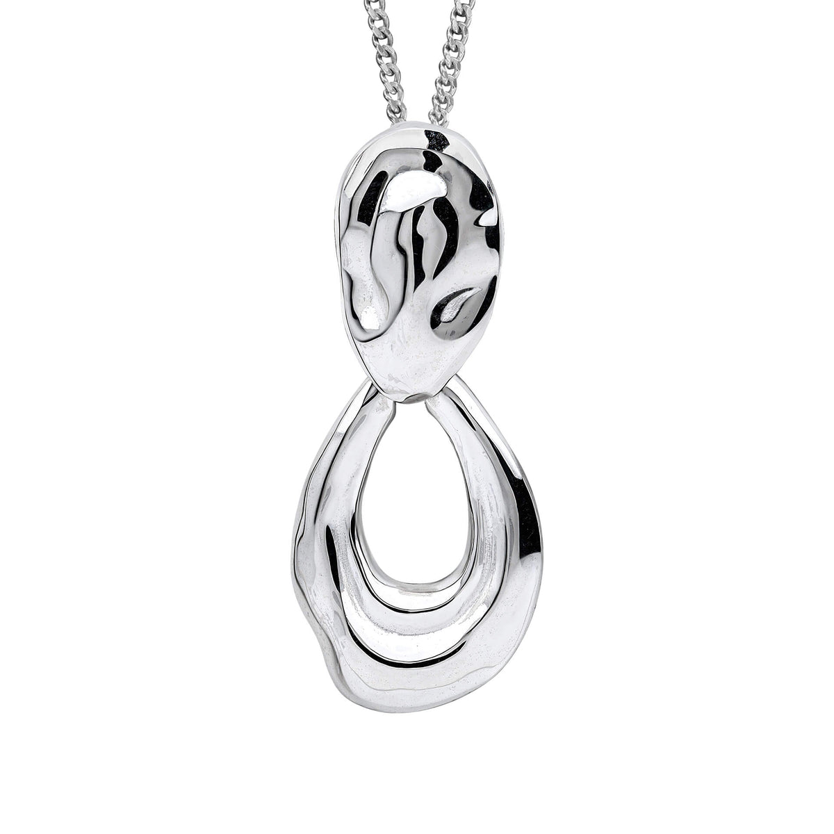 Beginnings Molten Oval Doorknocker Drop Pendant