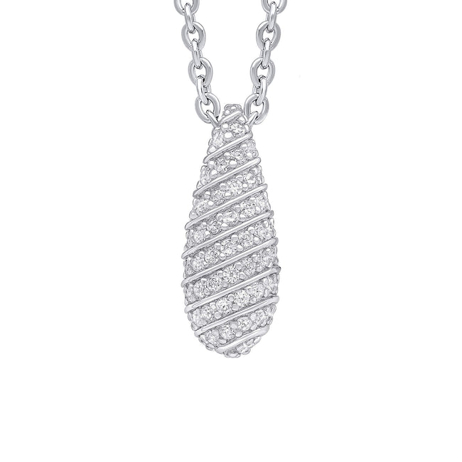 Beginnings Channel Set Droplet Pendant