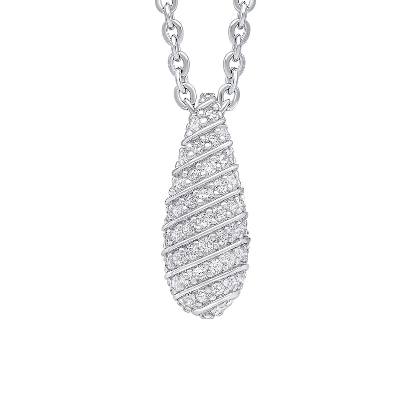 Beginnings Channel Set Droplet Pendant