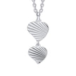 Beginnings Diamond Cut Double Heart Drop Pendant