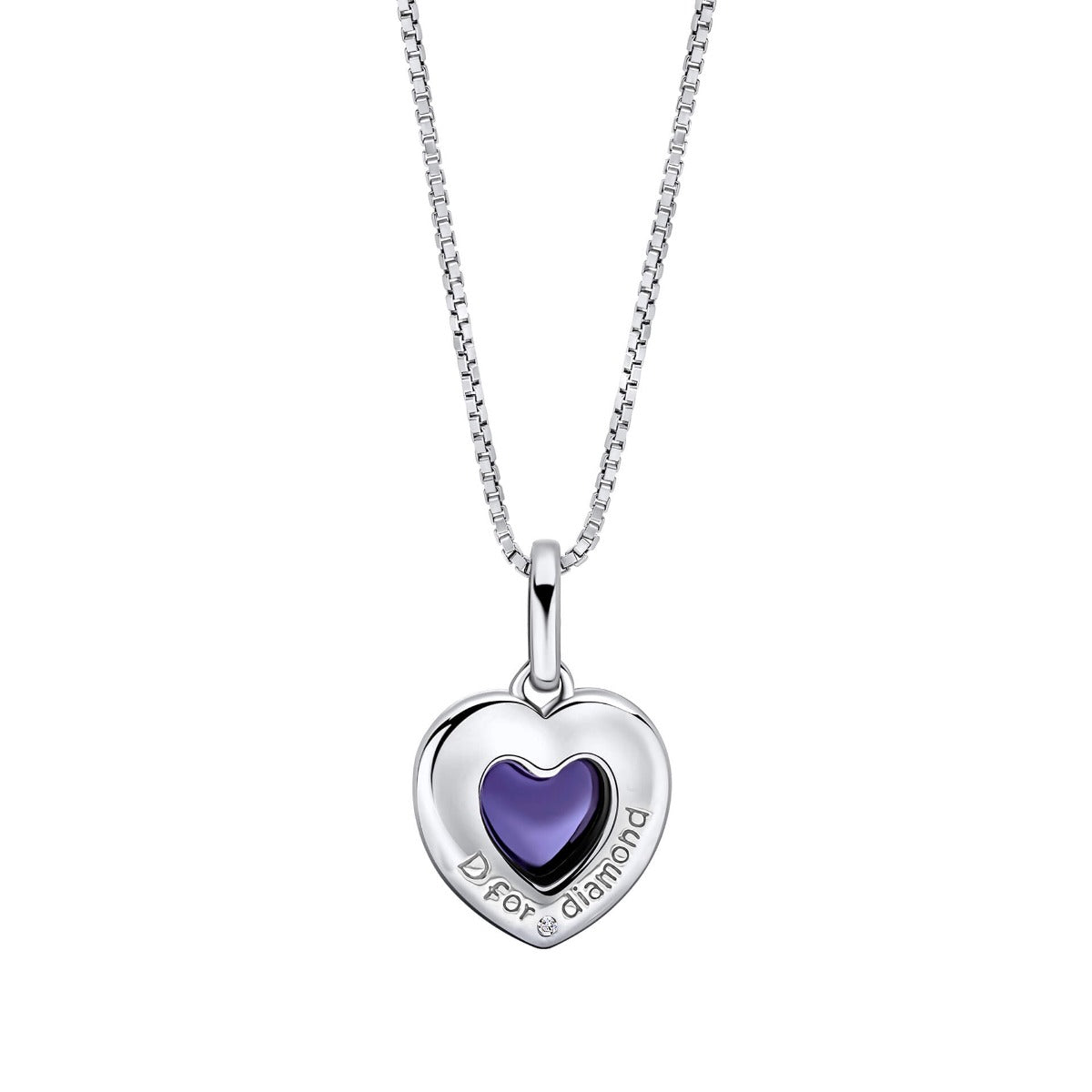 D For Diamond Herzförmiger Stimmungssteinanhänger mit Diamant