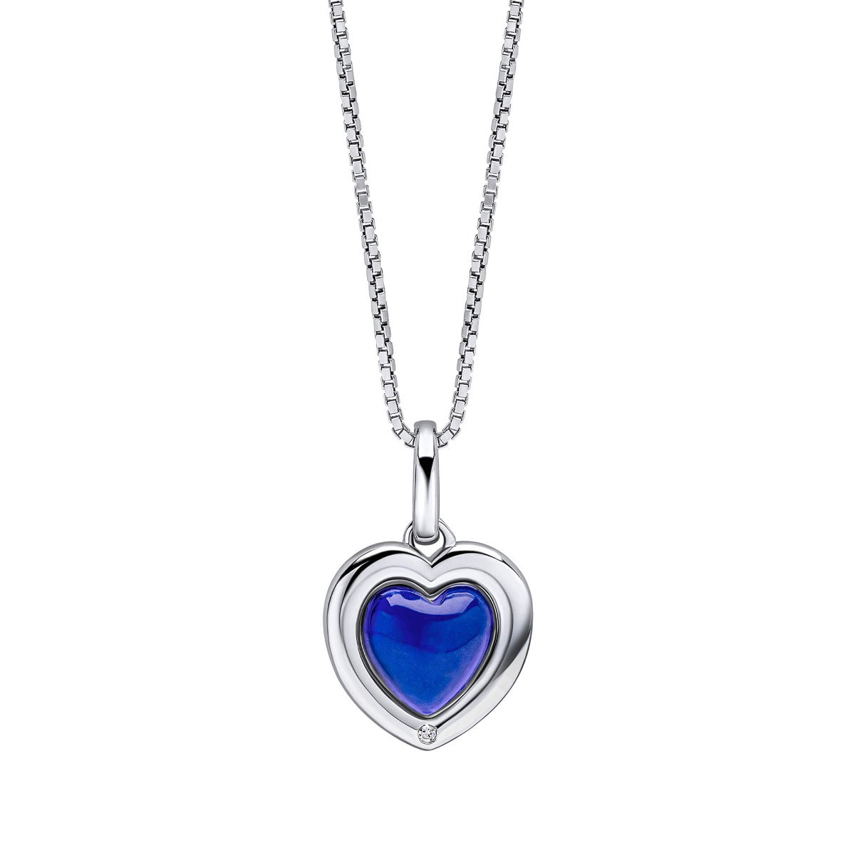 D For Diamond Herzförmiger Stimmungssteinanhänger mit Diamant