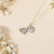 D For Diamond Mother of Pearl Heart Locket with Diamond