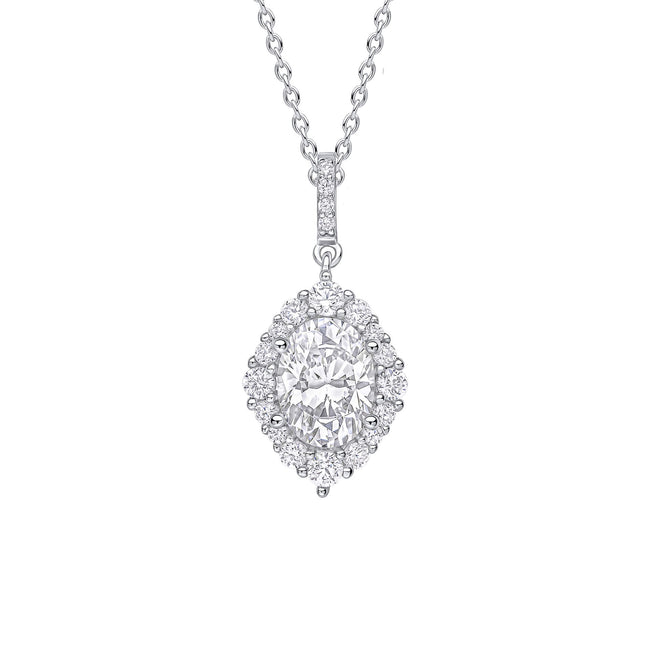 Diamonfire Oval Cluster Pendant