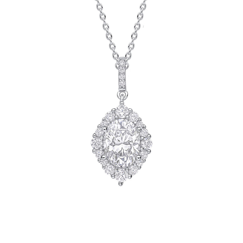 Diamonfire Oval Cluster Pendant