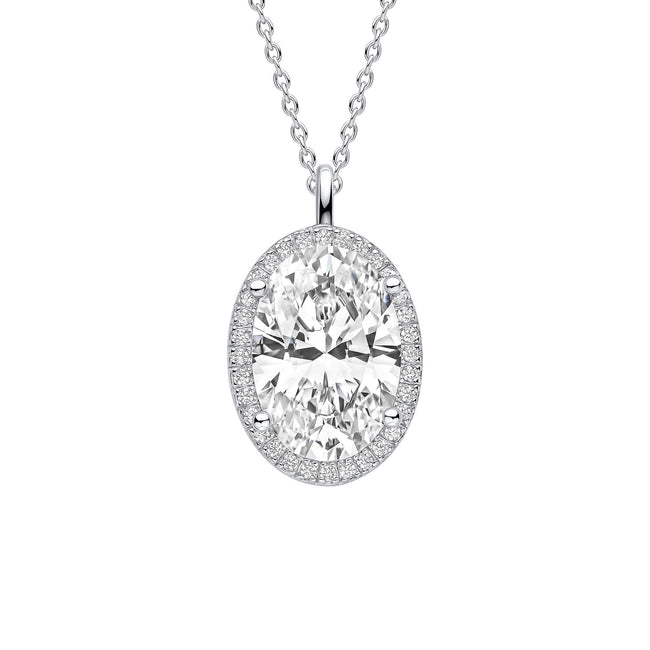 Diamonfire Oval Halo Pendant