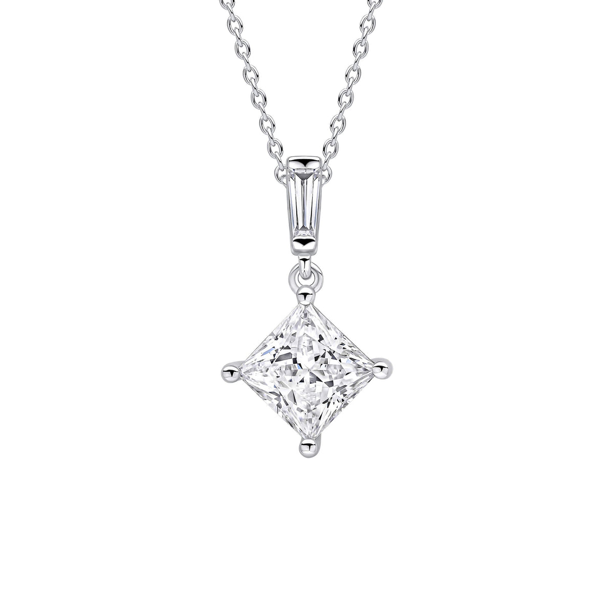 Diamonfire Princess Cut Drop Pendant