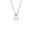 Diamonfire Solitär-Zirkonia-Anhänger mit Krallenfassung und Muschelkernperle