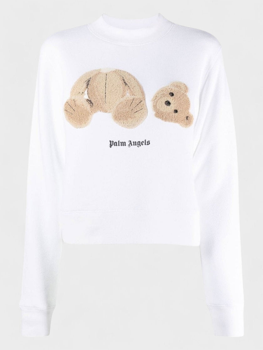 Bear Fitted Crew White Brown