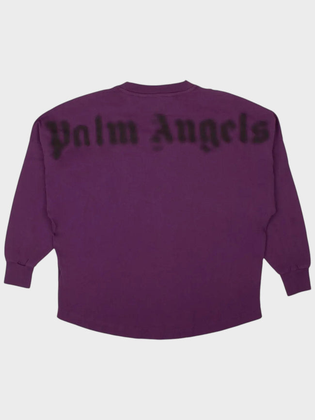Fialové tričko Palm Angels s rozmazaným logem