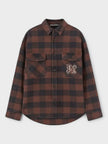Check Pattern Overshirt Brown Off White