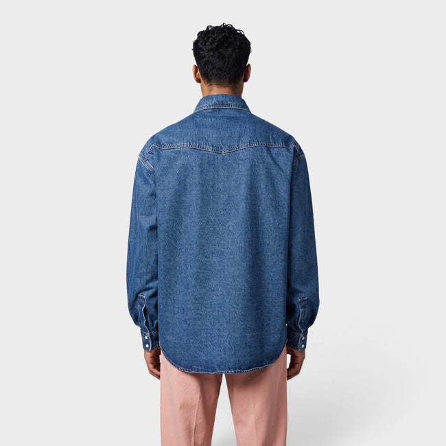 Chemise en jean à monogramme oversize bleu