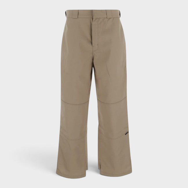 High Waisted Reversed Waistband Chino Pant Beige