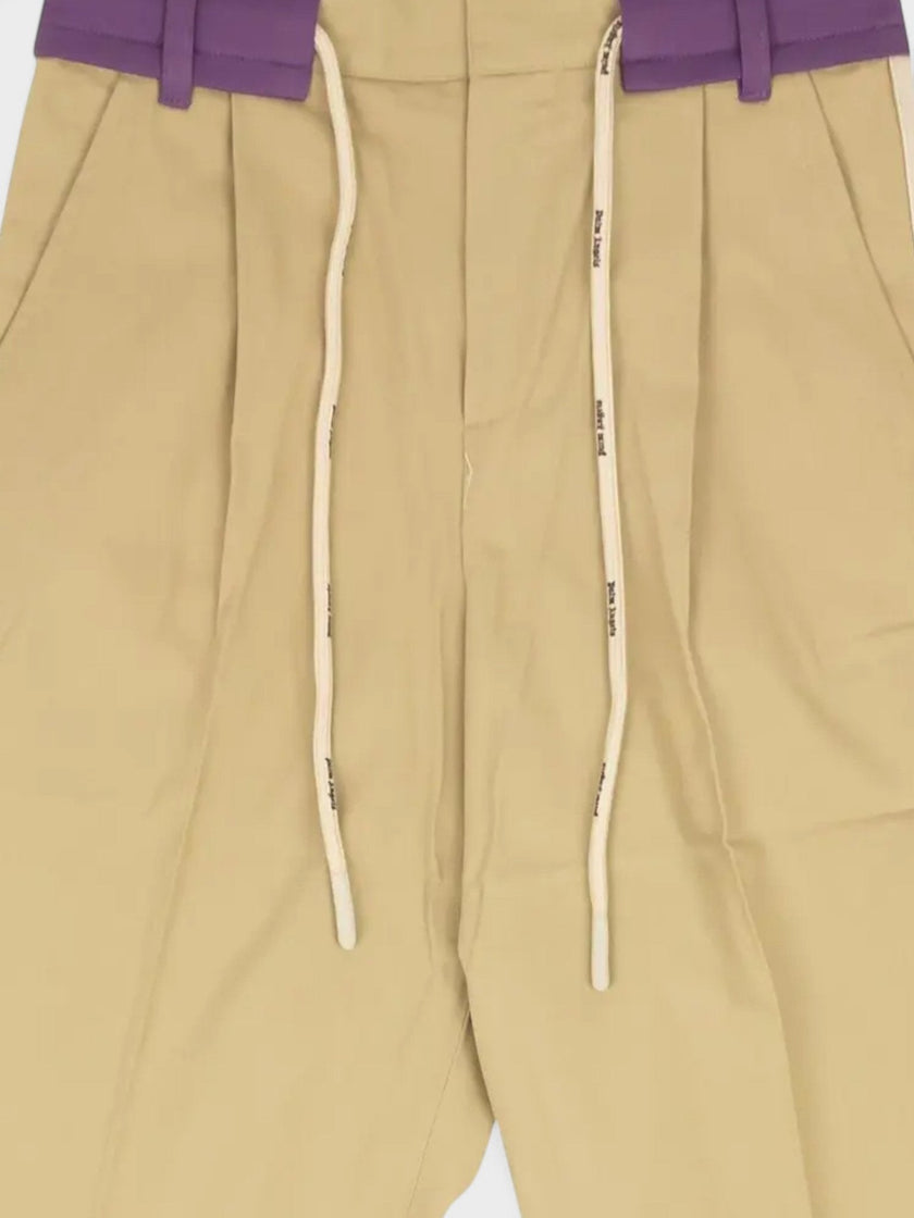 Track Belt Pants Beige