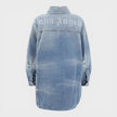 Washed Logo Denim Overshirt Blue