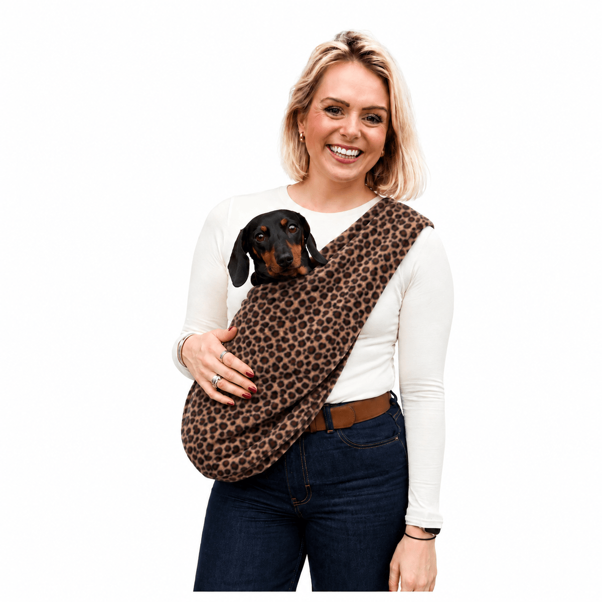 Patterned Polar Fleece Dog Sling - Standard, Petite and Long Strap Sizes