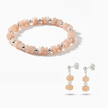 Peach Moonstone Bracelet and Earring Set