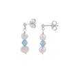 Freshwater Pearl and Aquamarine Earrings