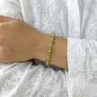 Peridot Kristallperlen Armband | August Geburtsstein Stapelarmband