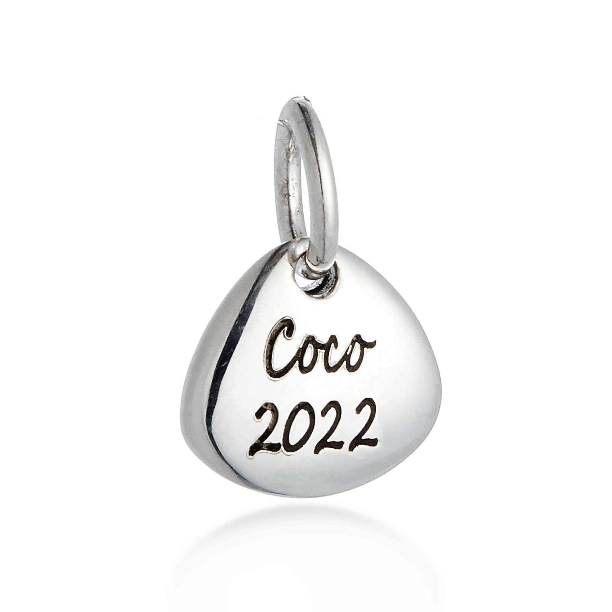 Pet Paw Print Personalised Silver Charm