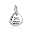 Pet Paw Print Personalised Silver Charm