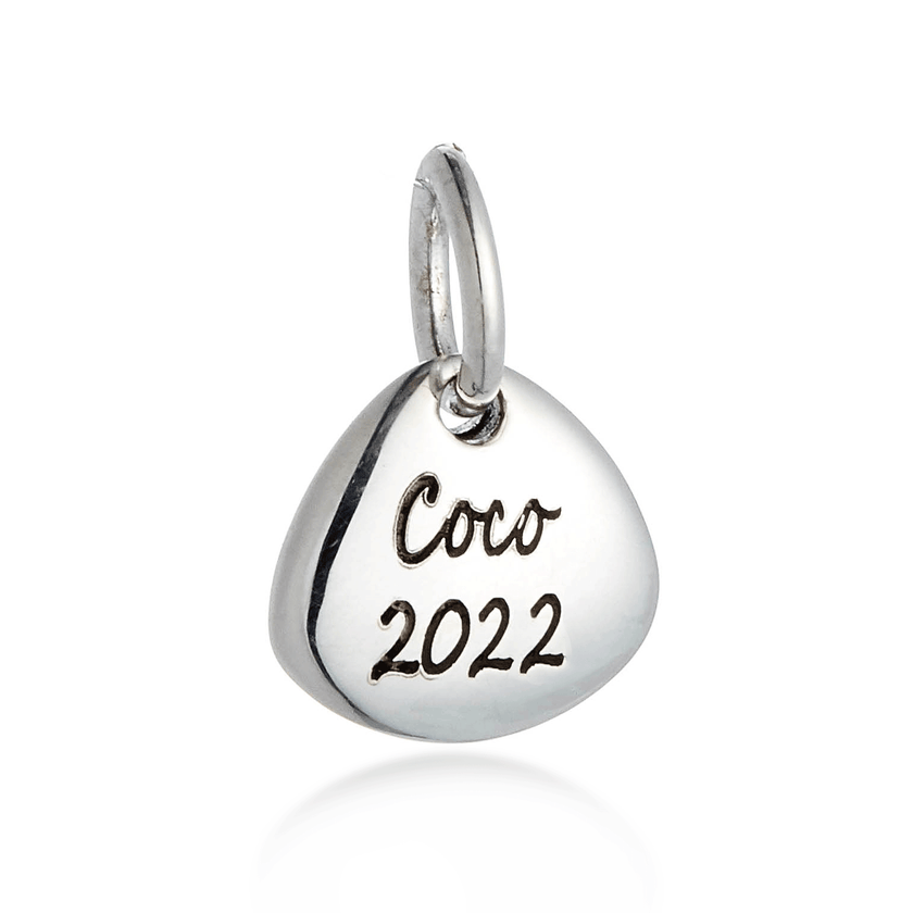 Pet Paw Print Personalised Silver Charm