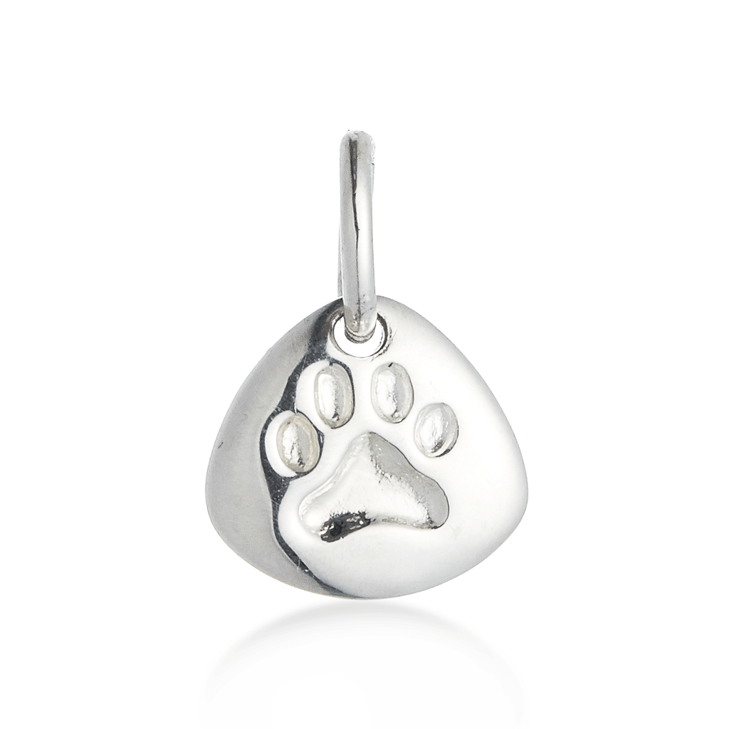 Pet Paw Print Personalised Silver Charm