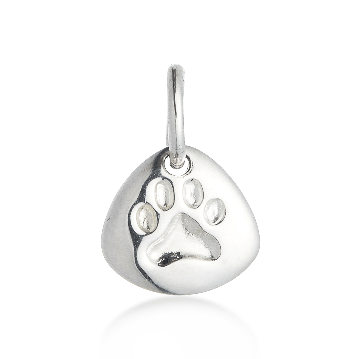 Pet Paw Print Personalised Silver Charm