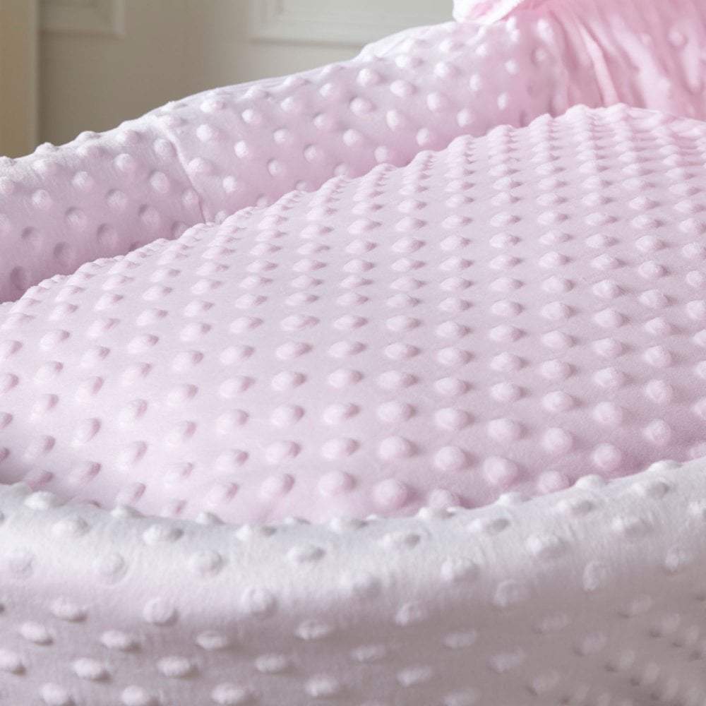 Pink Dimple Moses Basket Bedding Set