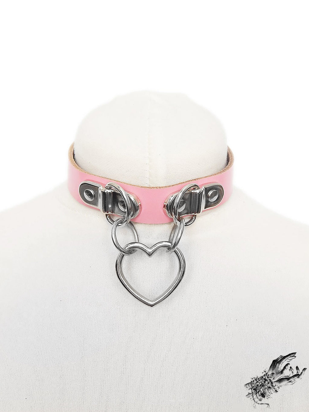 Pink Bound Heart Ring Choker