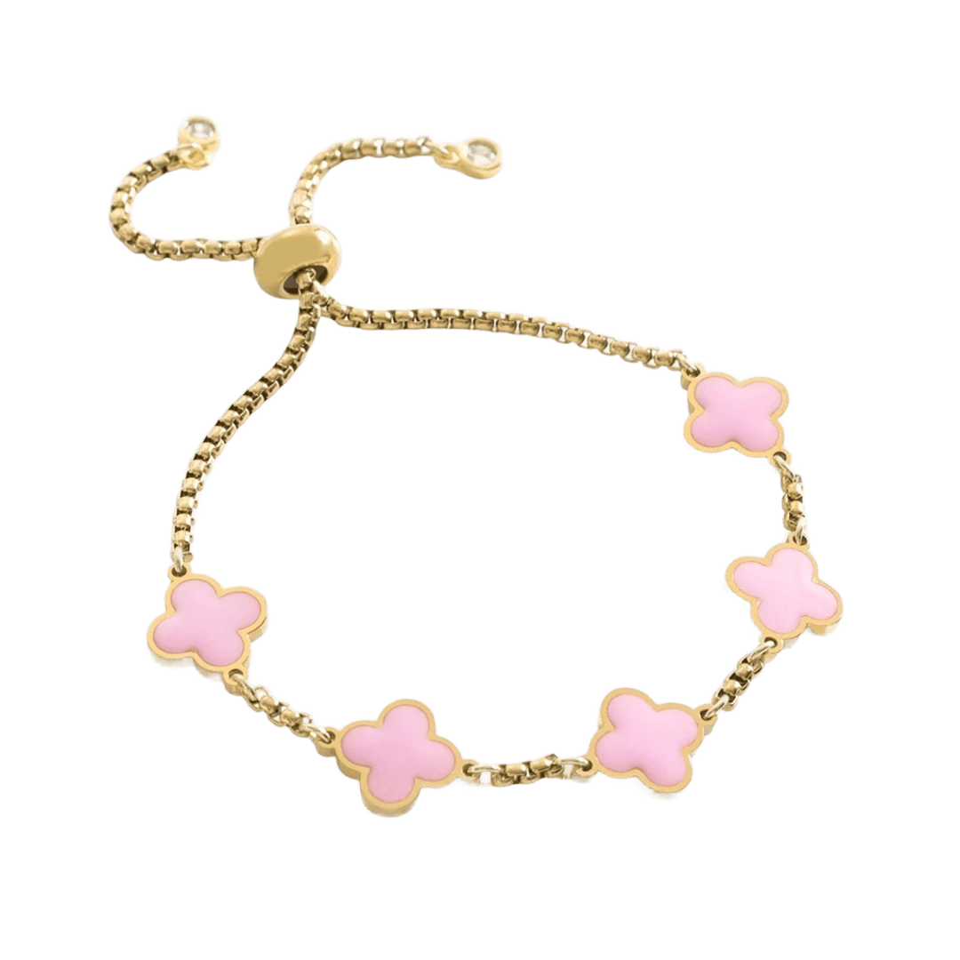 Bracciale in smalto a quadrifoglio