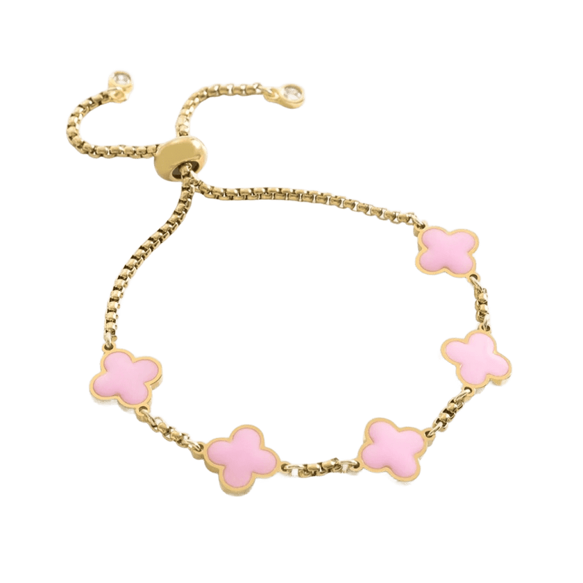 Bracciale in smalto a quadrifoglio