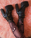 Black Spike Studded Ankle Cuffs
