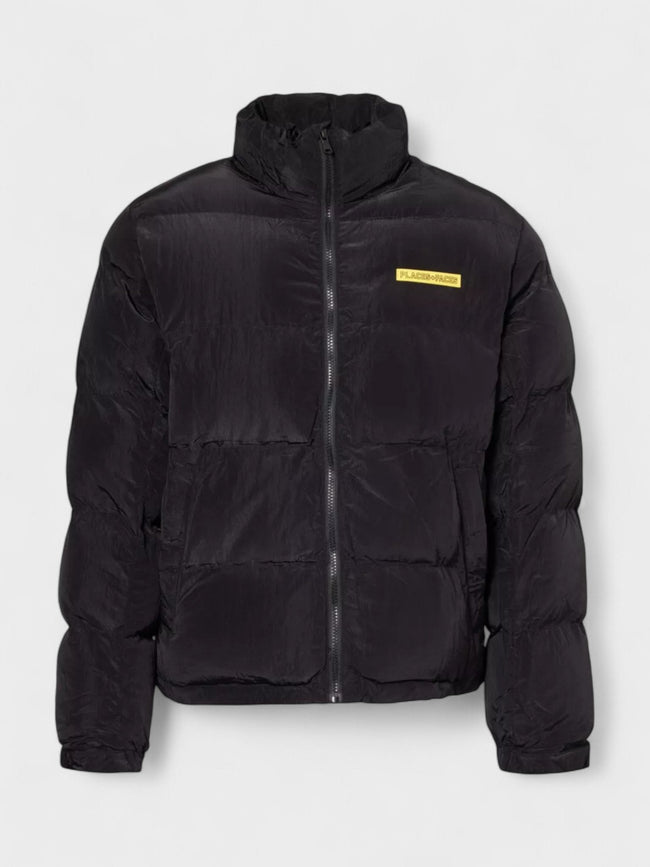 Places + Faces High Neck Woven Blend Down Puffer Black