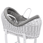 Pod Grey Dimple Moses Basket Bedding Set