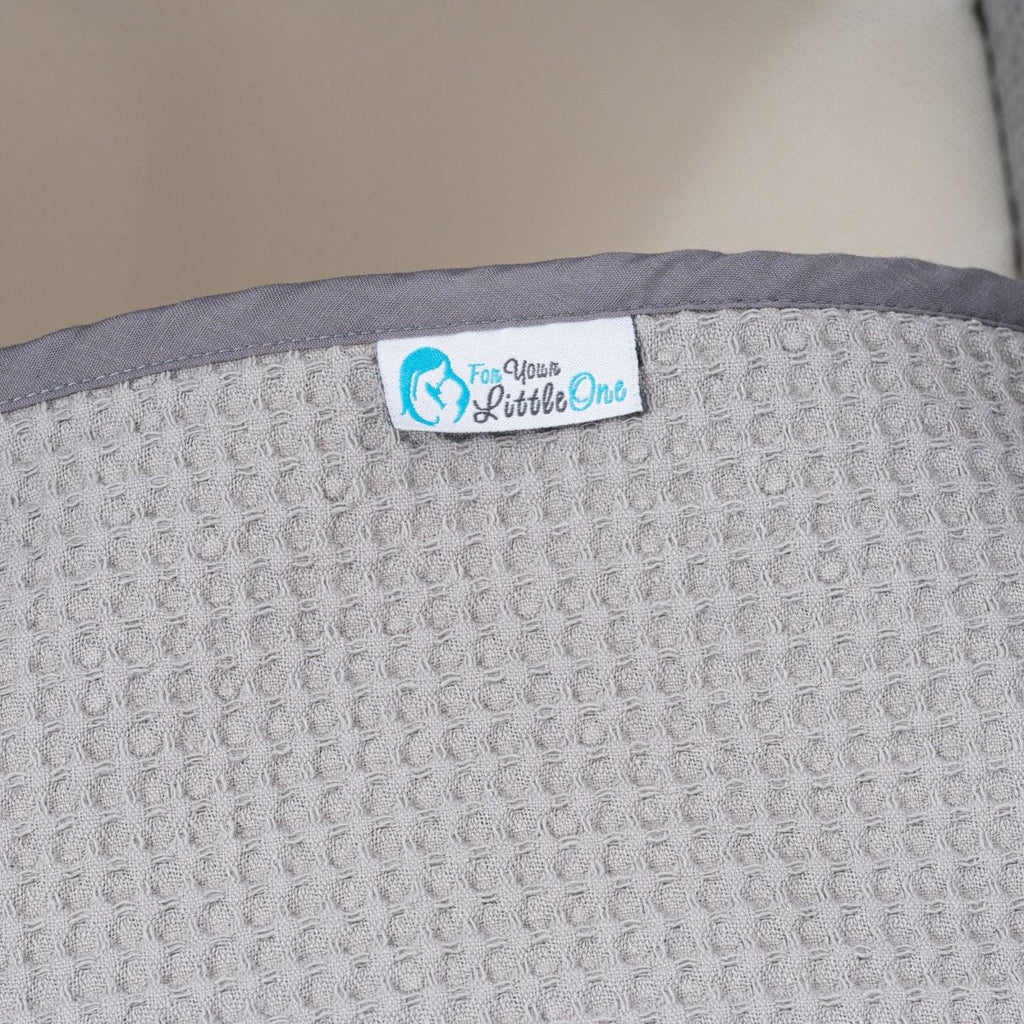 Pod Grey Waffle Moses Basket Bedding Set