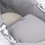 Pod Grey Waffle Moses Basket Bedding Set