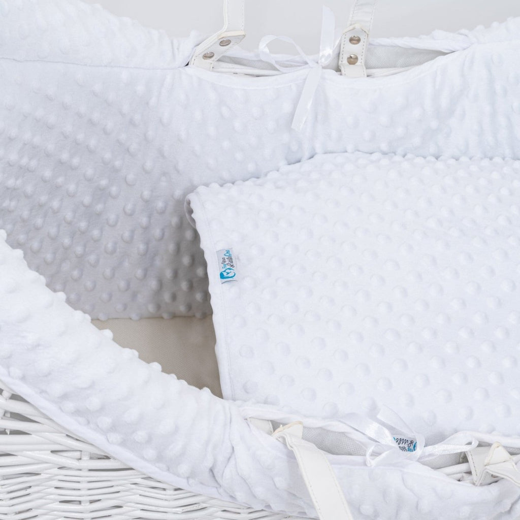 Pod White Dimple Moses Basket Bedding Set