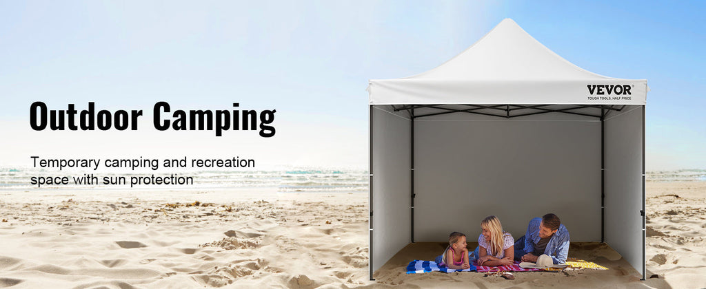 VEVOR 10x10 FT Pop up Canopy with Removable Sidewalls Portable Gazebo & Wheeled Bag  UV Resistant Waterproof Tent for Patio
