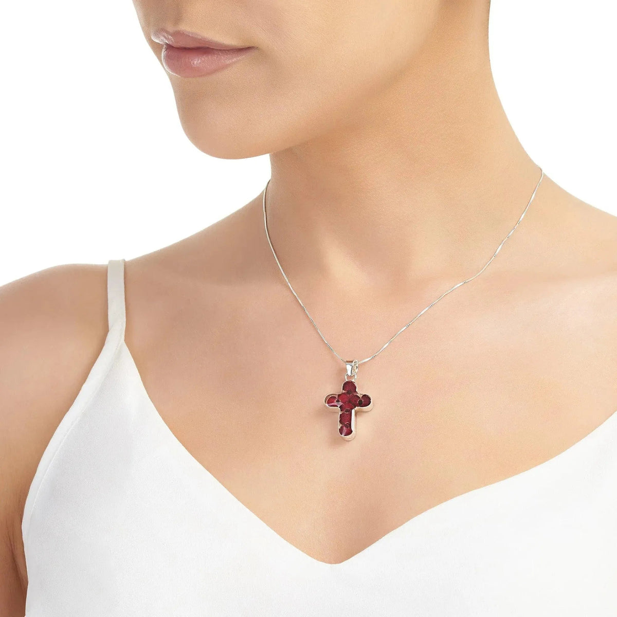 Poppy Cross Pendant Necklace