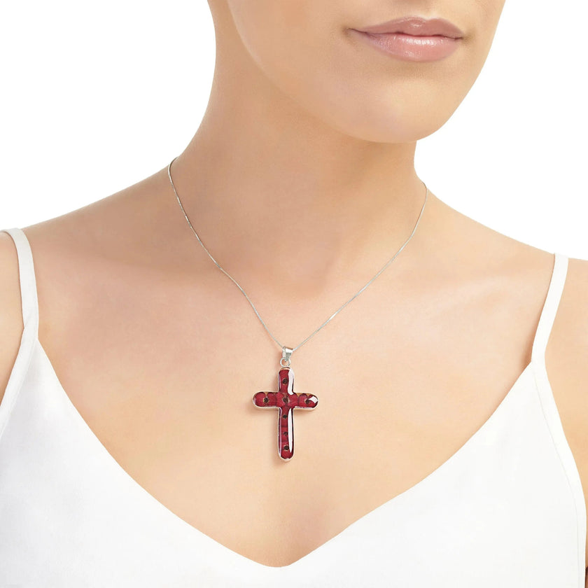 Poppy Cross Large Pendant Necklace