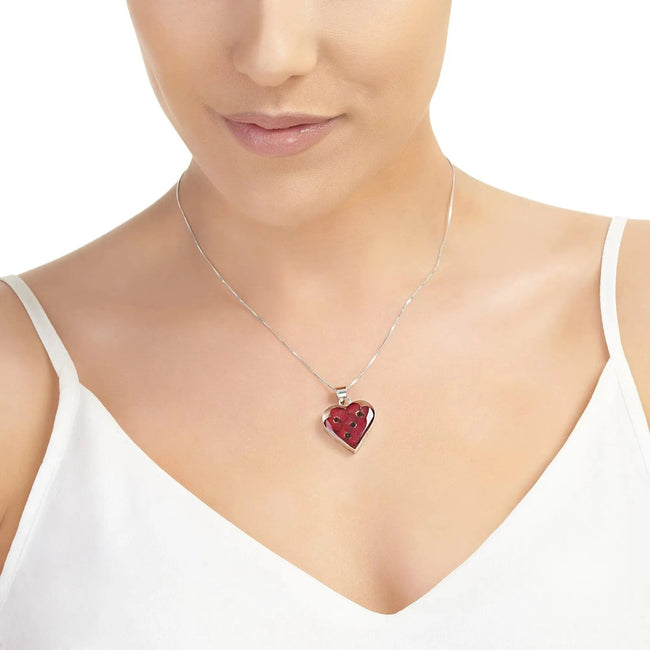Poppy Heart Pendant Necklace